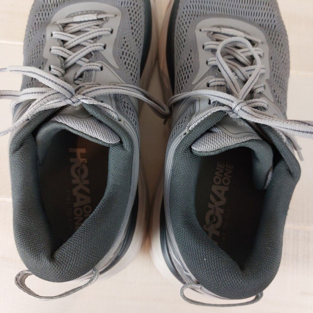 Hoka One One Bondi 7 Running Shoes Men’s Size 9.5 Wild Dove Gray Cushion - Picture 8 of 8